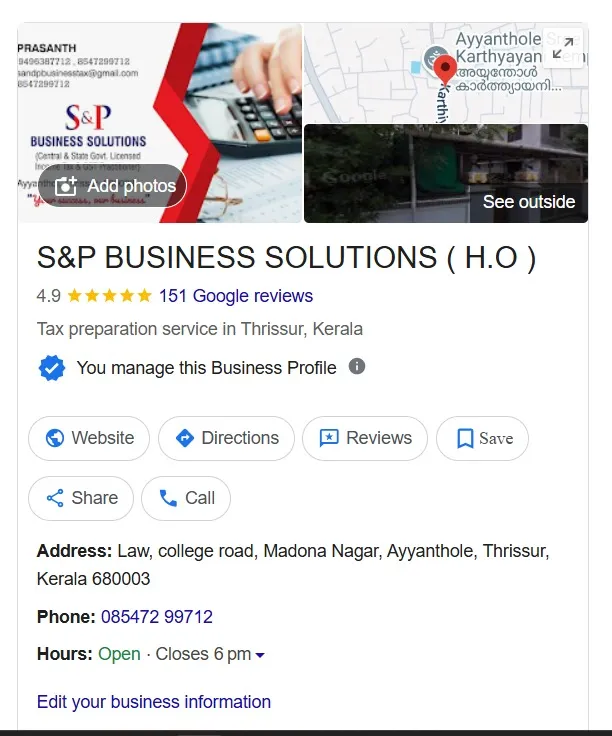 Digital Marketing Services in Dubai | Ajmala Farhath | S&P Business Solutions | Google My Business | Portfolio